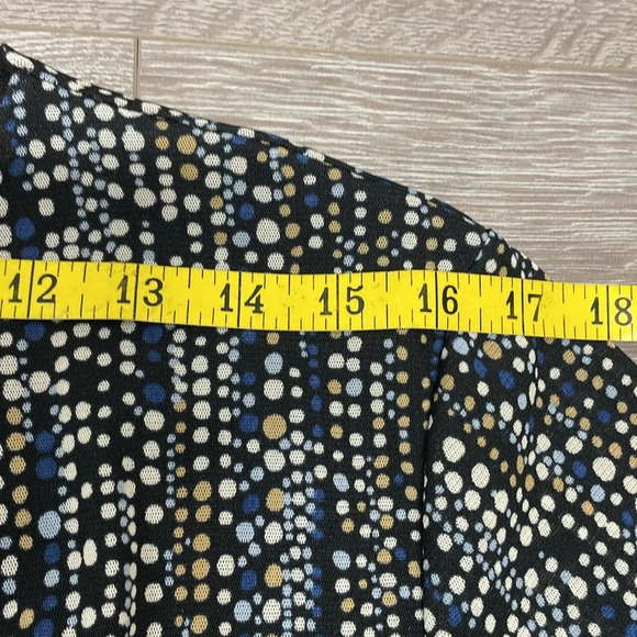 Nine & Co by Nine West 3/4 Sleeve Crossover V-Neck Polka Dot Blouse L - Picture 6 of 15